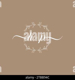 HP handwriting logo of initial signature, wedding and fashion concept design Stock Vector