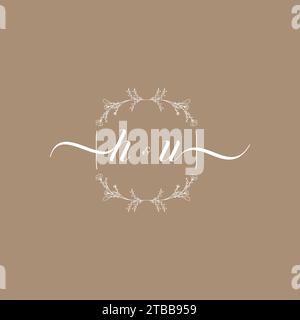HU handwriting logo of initial signature, wedding and fashion concept design Stock Vector
