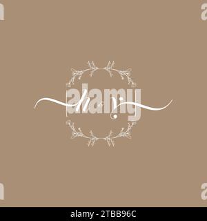 HY handwriting logo of initial signature, wedding and fashion concept design Stock Vector