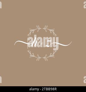 HZ handwriting logo of initial signature, wedding and fashion concept design Stock Vector