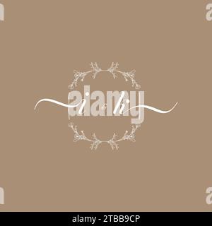 IK handwriting logo of initial signature, wedding and fashion concept design Stock Vector