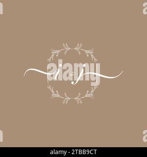 IJ handwriting logo of initial signature, wedding and fashion concept design Stock Vector