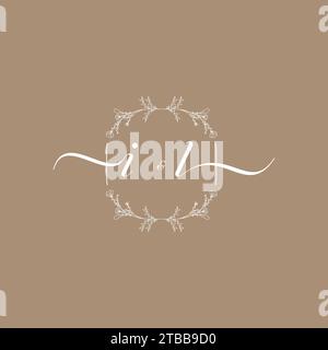 IL handwriting logo of initial signature, wedding and fashion concept design Stock Vector