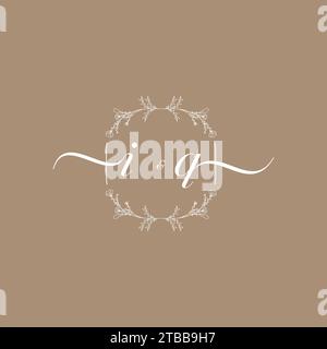 IQ handwriting logo of initial signature, wedding and fashion concept design Stock Vector
