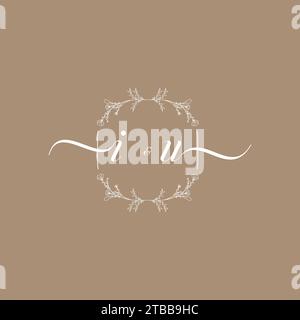 IU handwriting logo of initial signature, wedding and fashion concept design Stock Vector