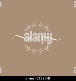 IY handwriting logo of initial signature, wedding and fashion concept design Stock Vector