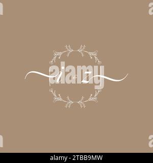 IZ handwriting logo of initial signature, wedding and fashion concept design Stock Vector