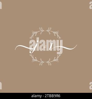 JT handwriting logo of initial signature, wedding and fashion concept design Stock Vector