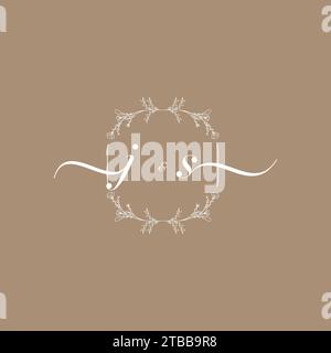JS handwriting logo of initial signature, wedding and fashion concept design Stock Vector