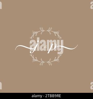 JP handwriting logo of initial signature, wedding and fashion concept design Stock Vector