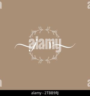 JV handwriting logo of initial signature, wedding and fashion concept design Stock Vector