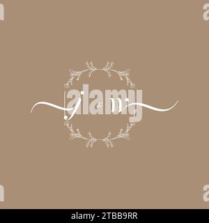 JW handwriting logo of initial signature, wedding and fashion concept design Stock Vector