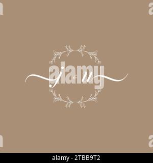 JU handwriting logo of initial signature, wedding and fashion concept design Stock Vector
