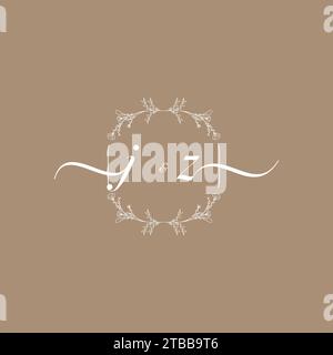 JZ handwriting logo of initial signature, wedding and fashion concept design Stock Vector