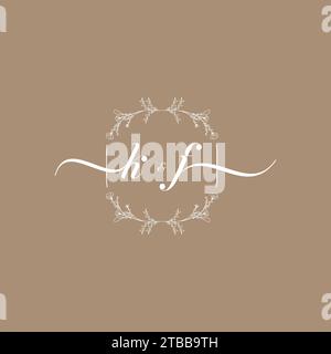 KF handwriting logo of initial signature, wedding and fashion concept design Stock Vector