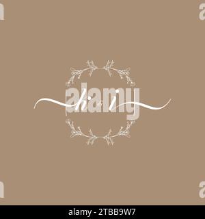 KI handwriting logo of initial signature, wedding and fashion concept design Stock Vector