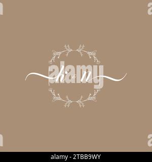 KN handwriting logo of initial signature, wedding and fashion concept design Stock Vector