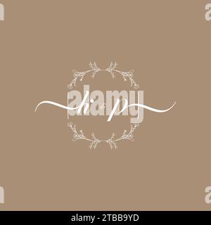 KP handwriting logo of initial signature, wedding and fashion concept design Stock Vector