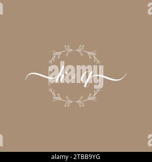 KQ handwriting logo of initial signature, wedding and fashion concept design Stock Vector