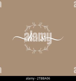 KS handwriting logo of initial signature, wedding and fashion concept design Stock Vector