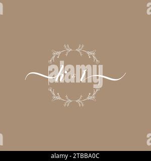 KT handwriting logo of initial signature, wedding and fashion concept design Stock Vector