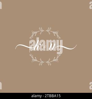 KU handwriting logo of initial signature, wedding and fashion concept design Stock Vector