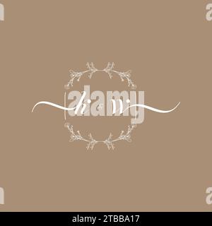 KW handwriting logo of initial signature, wedding and fashion concept design Stock Vector