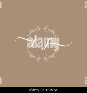 LF handwriting logo of initial signature, wedding and fashion concept design Stock Vector