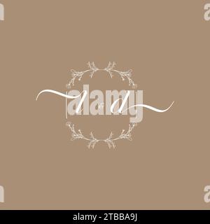 LD handwriting logo of initial signature, wedding and fashion concept design Stock Vector