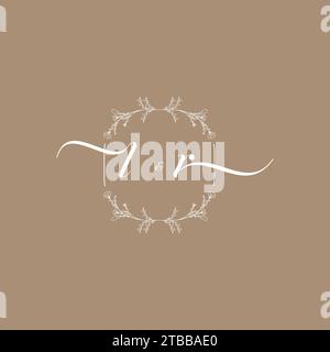 LR handwriting logo of initial signature, wedding and fashion concept design Stock Vector