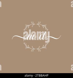MD handwriting logo of initial signature, wedding and fashion concept design Stock Vector
