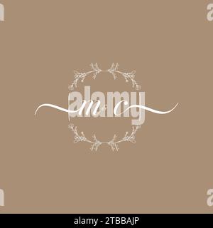 MC handwriting logo of initial signature, wedding and fashion concept design Stock Vector