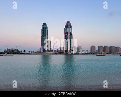 UDC twin tower Pearl Qatar Stock Photo - Alamy