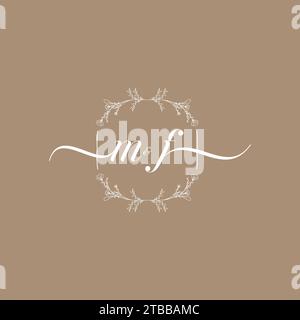 MF handwriting logo of initial signature, wedding and fashion concept design Stock Vector