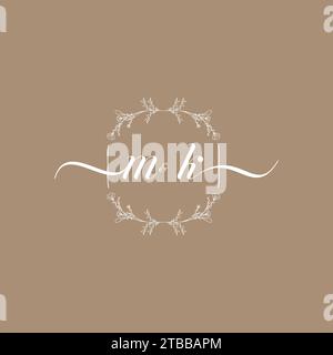 MK handwriting logo of initial signature, wedding and fashion concept design Stock Vector