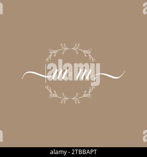 MM handwriting logo of initial signature, wedding and fashion concept design Stock Vector