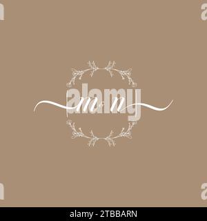 MN handwriting logo of initial signature, wedding and fashion concept design Stock Vector