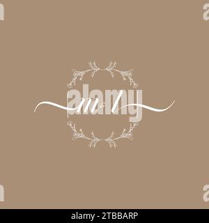 ML handwriting logo of initial signature, wedding and fashion concept design Stock Vector