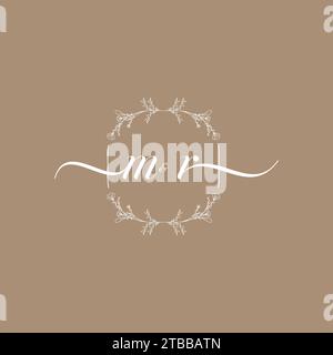 MR handwriting logo of initial signature, wedding and fashion concept design Stock Vector
