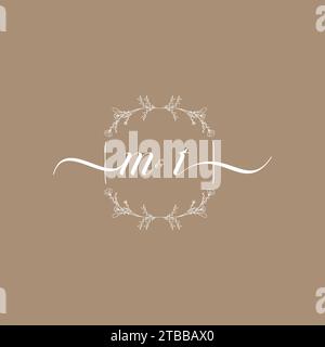 MT handwriting logo of initial signature, wedding and fashion concept design Stock Vector