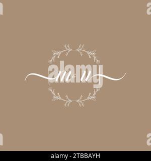 MU handwriting logo of initial signature, wedding and fashion concept design Stock Vector