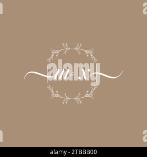 MX handwriting logo of initial signature, wedding and fashion concept design Stock Vector