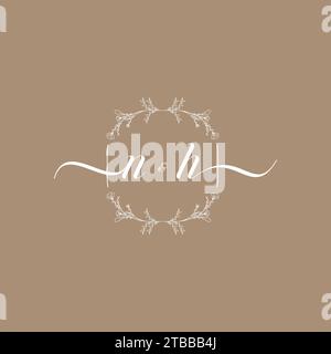 NH handwriting logo of initial signature, wedding and fashion concept design Stock Vector