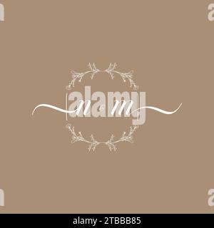 NM handwriting logo of initial signature, wedding and fashion concept design Stock Vector