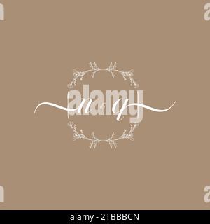 NQ handwriting logo of initial signature, wedding and fashion concept design Stock Vector