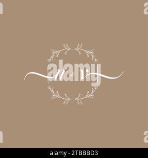 NV handwriting logo of initial signature, wedding and fashion concept design Stock Vector
