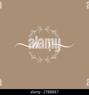 NY handwriting logo of initial signature, wedding and fashion concept design Stock Vector