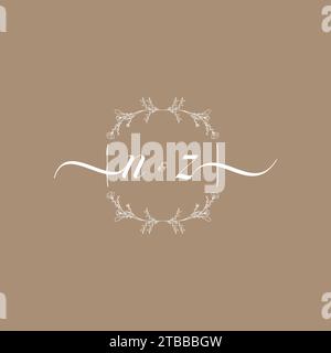 NZ handwriting logo of initial signature, wedding and fashion concept design Stock Vector