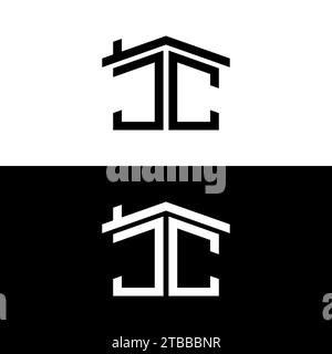 Initial letters, JC home icon, building, JC real estate logo, unique monogram alphabetic symbol for company identity Stock Vector
