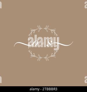 OS handwriting logo of initial signature, wedding and fashion concept design Stock Vector